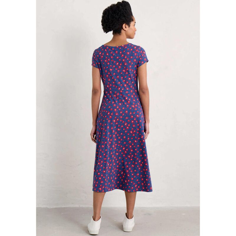 Seasalt Cornwall Wild Bouquet Dress Looping Floral Dark Voyage image number 1