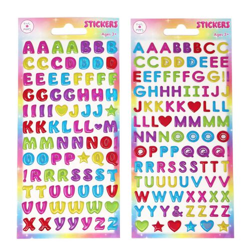Pink Poppy Alphabet Puffy Stickers