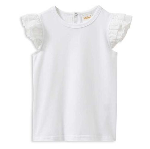 Milky White Broderie Frill Tee