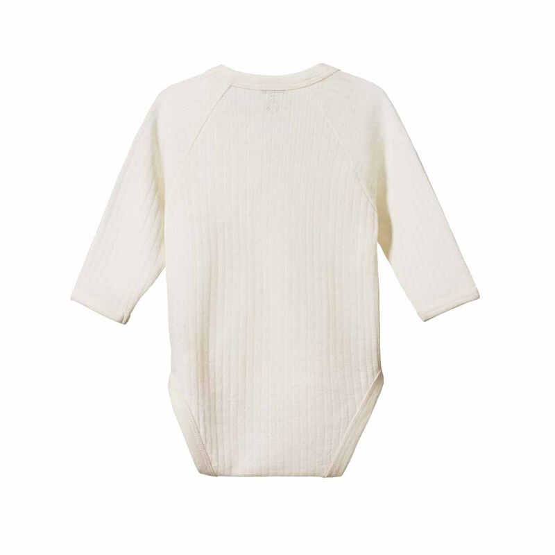 Nature Baby Merino Essential L/S Kimono Bodysuit Pointelle image number 1