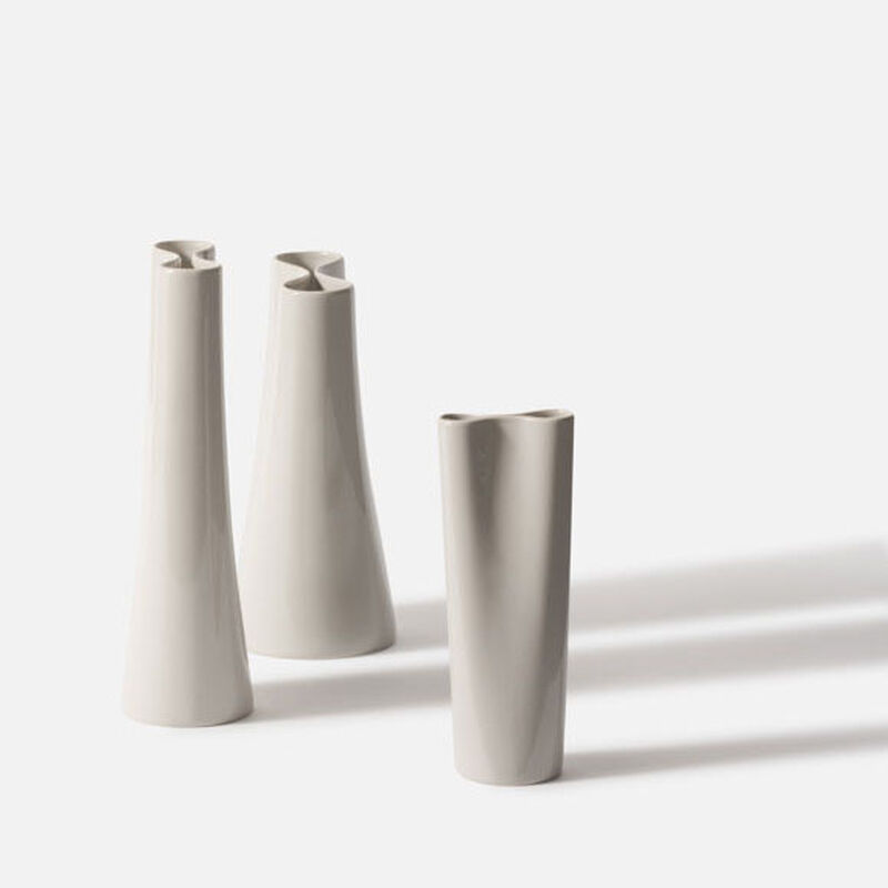 Citt&agrave; Pinch Vase Bone S 6.75x8.5x22.5cmh image number 1