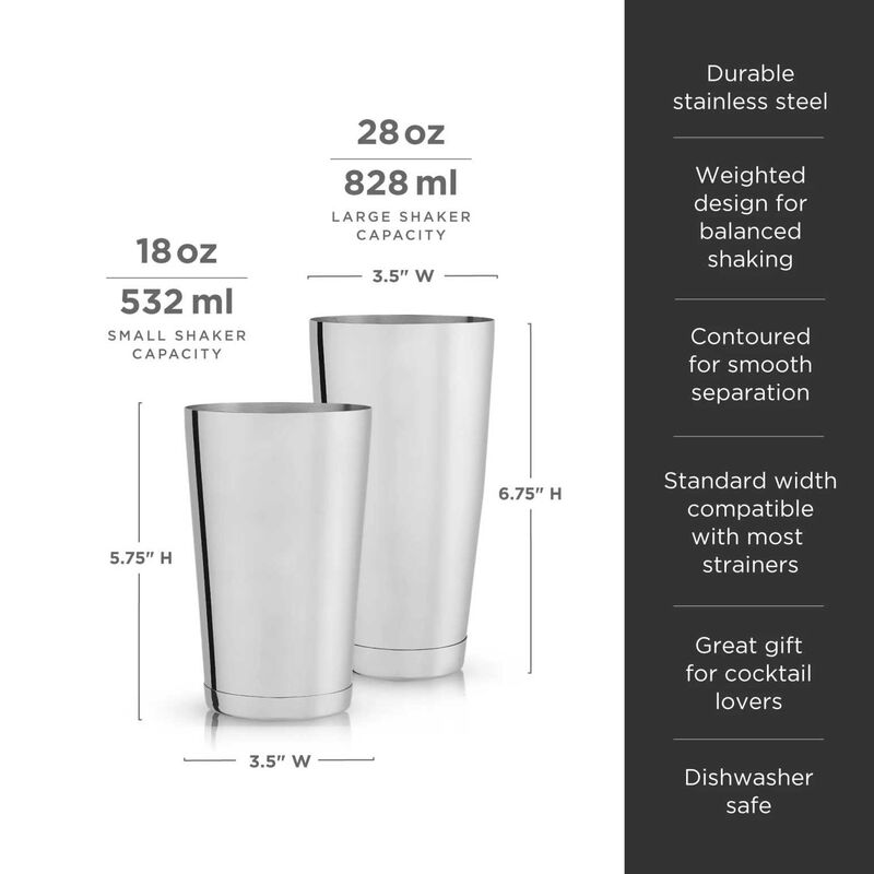 Stainless Shaker Tin Set By Viski® image number 2