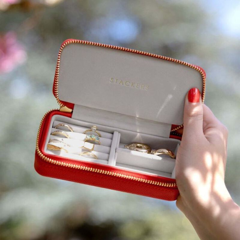 Stackers Travel Jewellery Box Medium Red image number 1