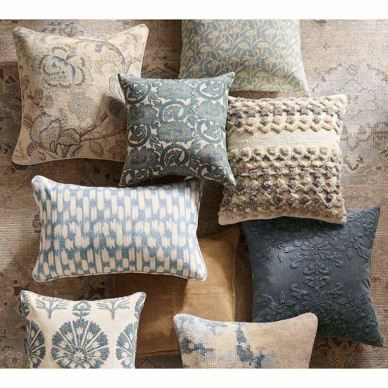 Pottery Barn Skye Printed Cushion Cover 45cm Blue Ivory image number 2