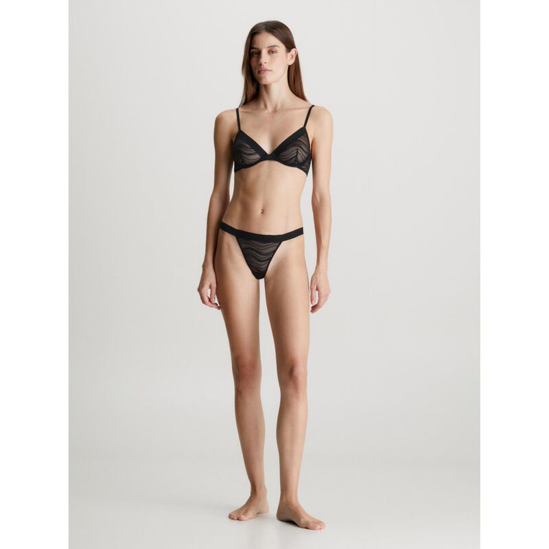 Calvin Klein Allover Lace Unlined Plunge Bra image number 3