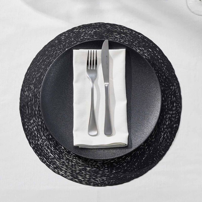 Maxwell & Williams Table Accents Lace Metallic Round Placemat 38cm Black image number 2