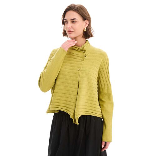 TIRELLI Cowl Neck Button Knit Jumper