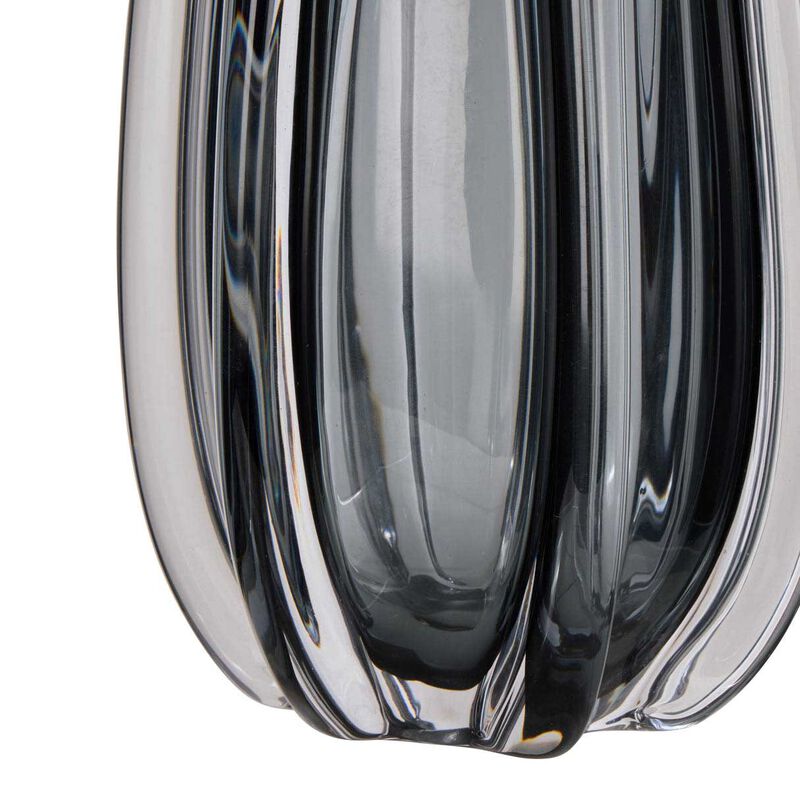 Amalfi Wavy Glass Vase Small - Grey image number 2