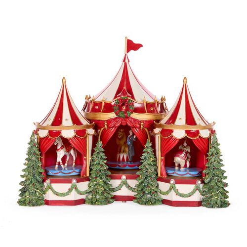 Holly & Ivy Circus Tent Music Box Scene