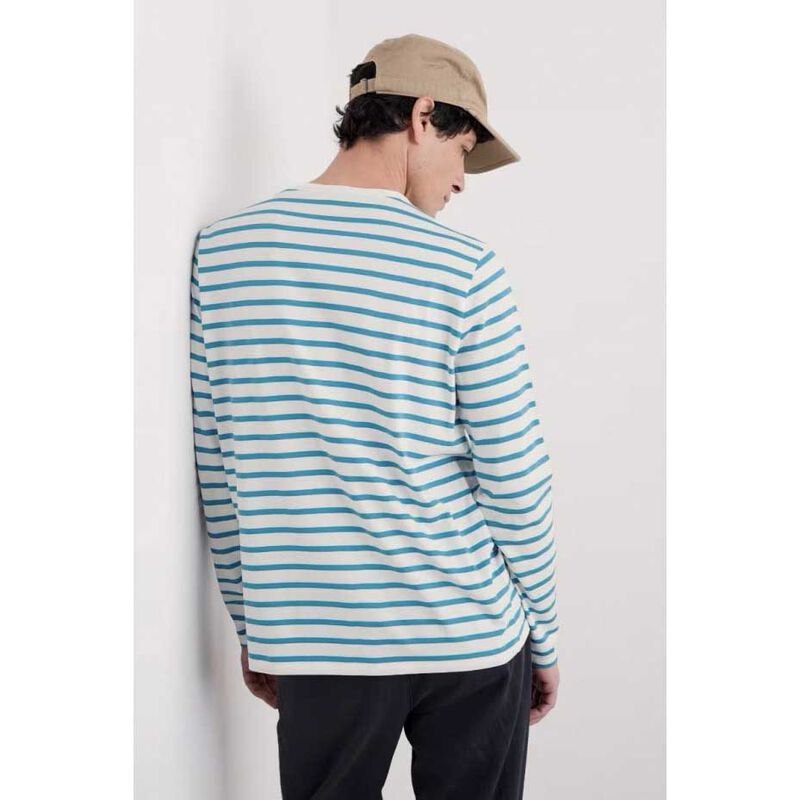 Seasalt Cornwall Mens Sailor Shirt Breton Chalk Zennor image number 1