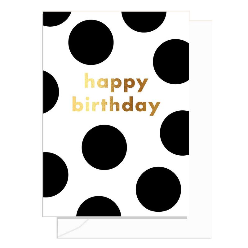 Elm Paper Spots Birthday Black Card image number 0