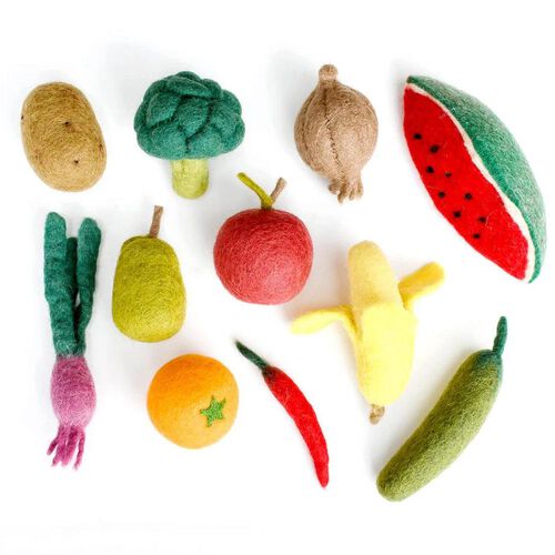 Tara Treasures Felt Vegetables and Fruits Set B - 11 Pieces