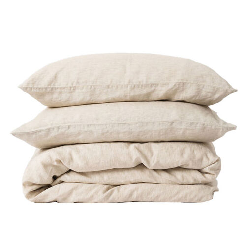 Città Chambray Linen Duvet Cover Oatmeal Q 210x210cm
