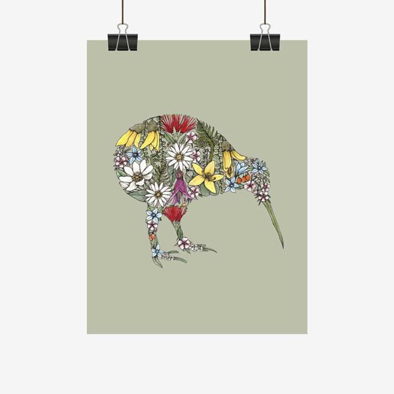 Kiwi Flora Tea Towel image number 1