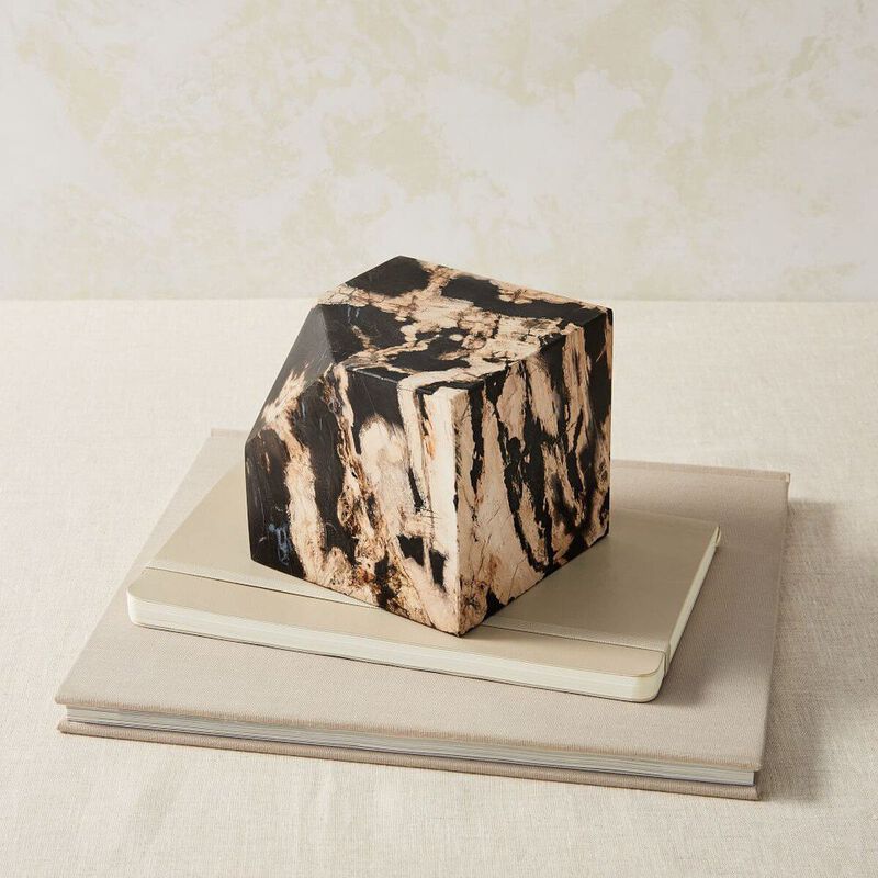 West Elm Petrified Wood Cube image number 1