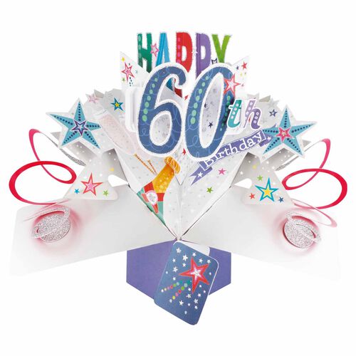 Antics 60th Birthday Bubbly Pop Up Card
