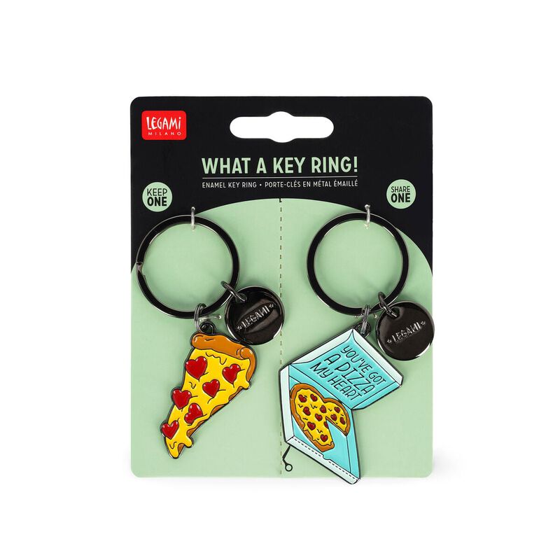 Legami Pizza Enamel Key Ring Set Of 2 image number 2