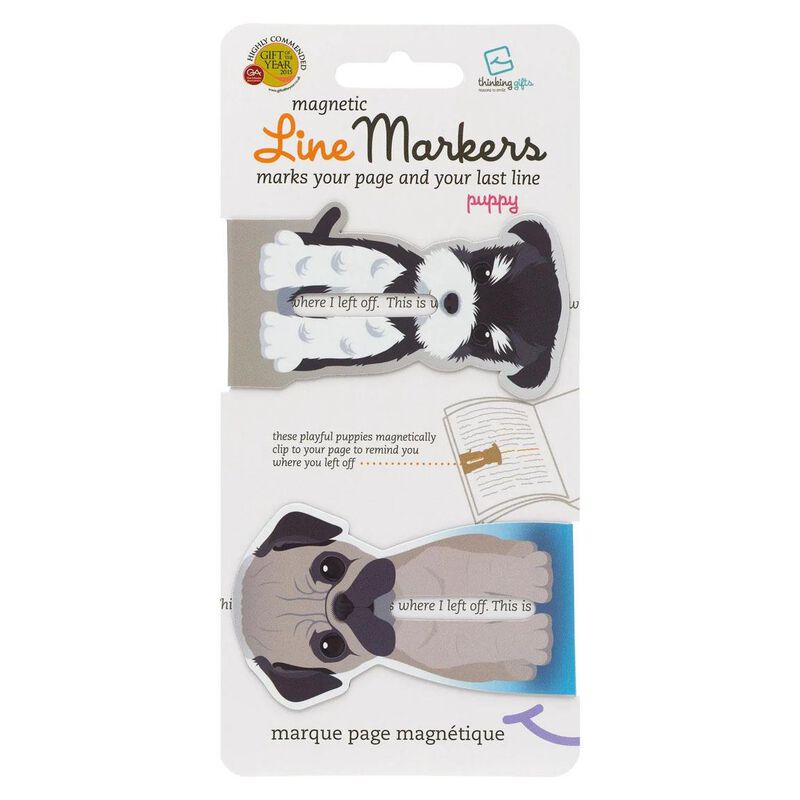Thinking Gifts Line Marker Magnetic Bookmark Set of 2 - Dogs image number 0