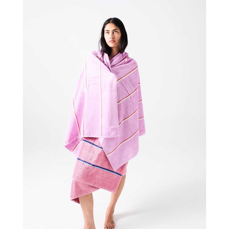 Kip&Co Lavender Field Stripe Bamboo Terry Bath Sheet / Beach Towel image number 3