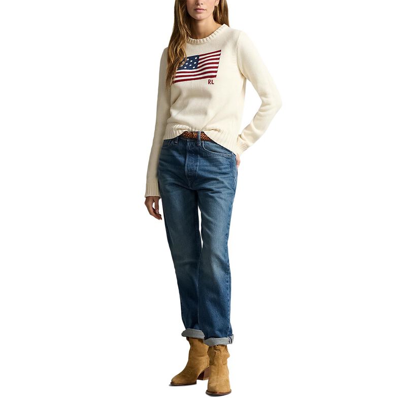 Polo Ralph Lauren Flag Cotton Crewneck Sweater image number 3