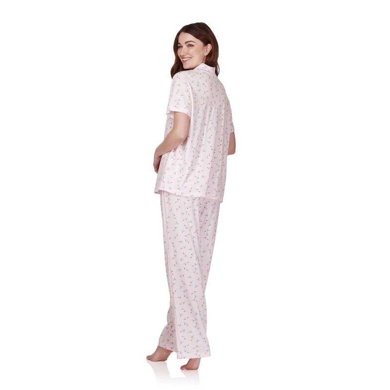 La Marquise Flower Leaf Short Sleeve Button Through Pyjama Set image number 4