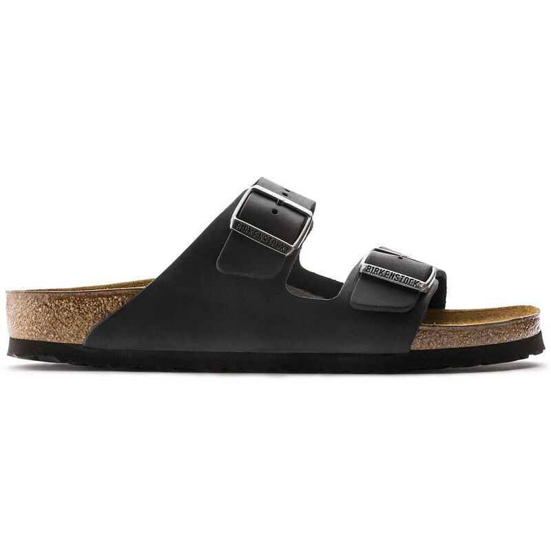 Birkenstock Arizona Oiled Leather Black Regular Width Sandal image number 3