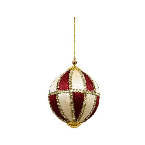 Maytime Majestic Hanging Ball - Burgundy & White