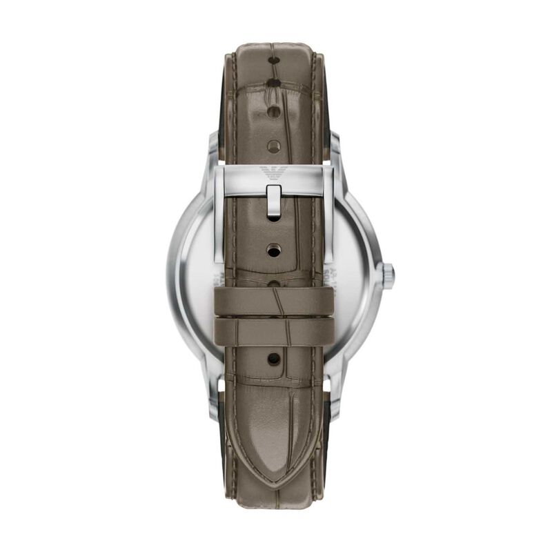 Emporio Armani Archetipo Three-Hand Date Gray Leather Watch image number 1