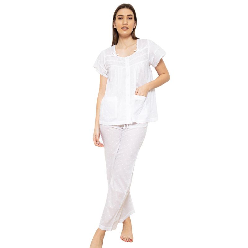 Cottonreal Deluxe Co-Lawn Polkadotty Cap Sleeve PJ Set image number 0