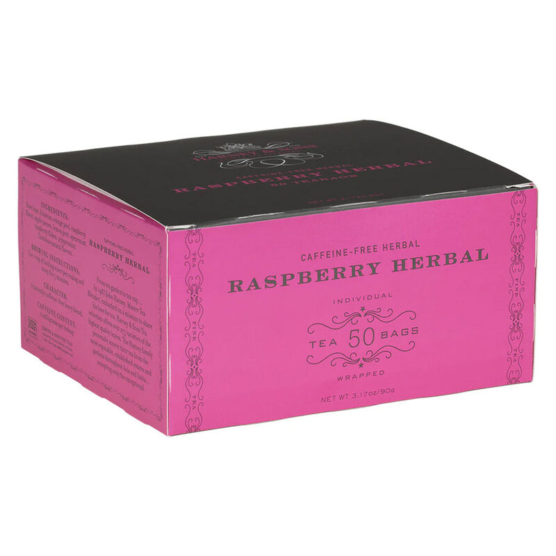 Harney & Sons Raspberry Herbal Tea Box of 50 Wrapped Teabags image number 0