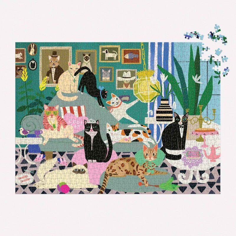 Galison Glamour Cats 1000 Piece Puzzle image number 2