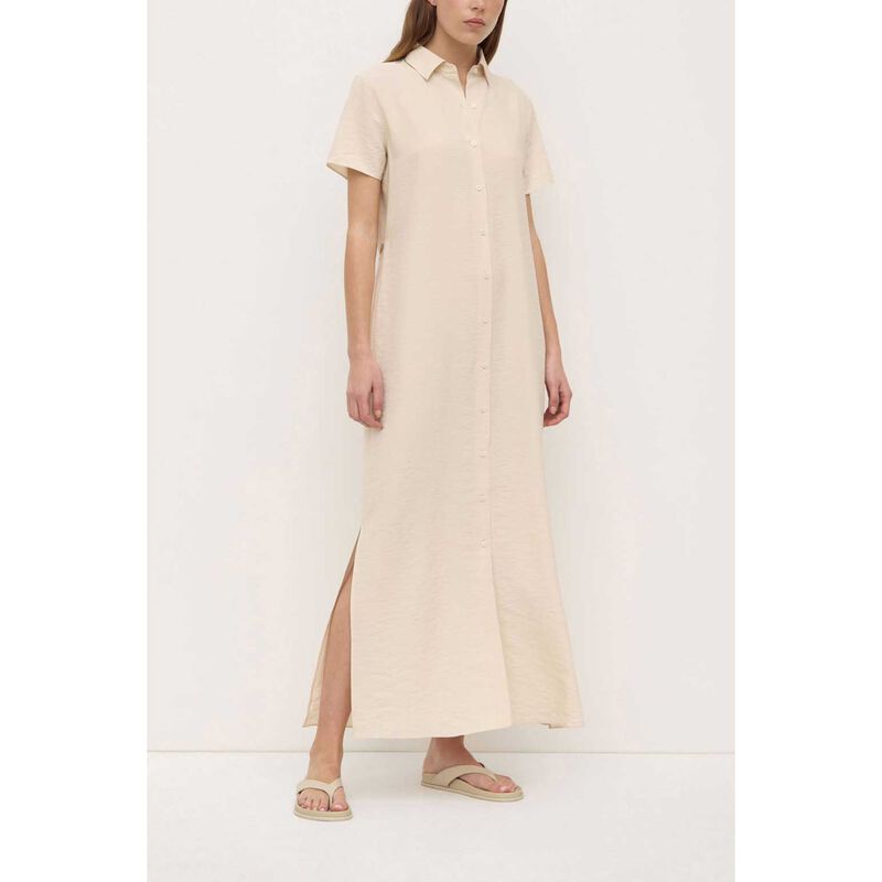 Assembly Label Heather Silk Blend Shirt Dress Tapioca image number 3