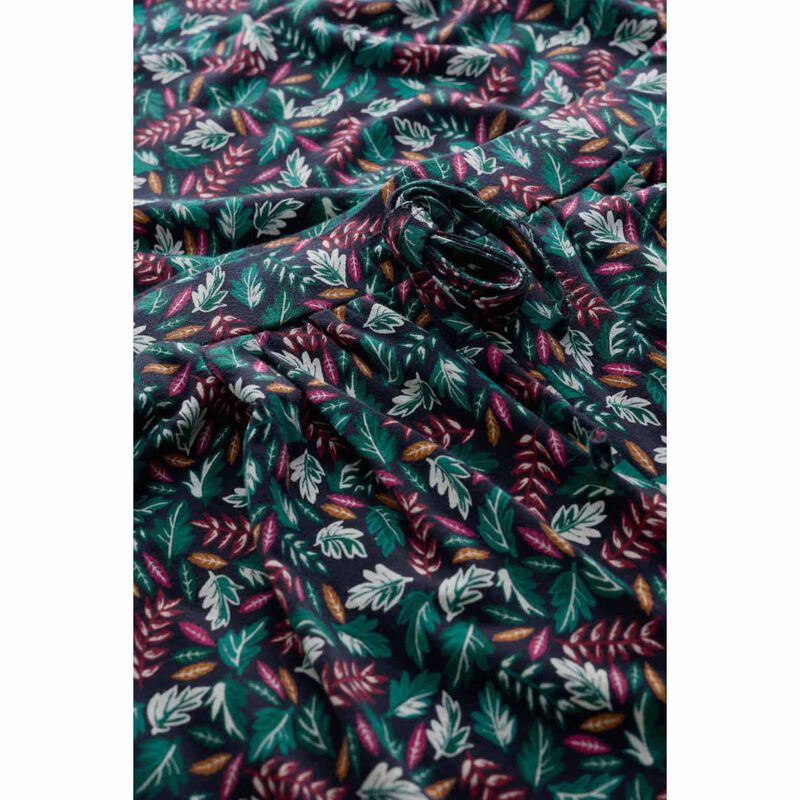 Seasalt Cornwall Setting Sun Pyjamas Sunlit Leaves Dark Jade image number 2
