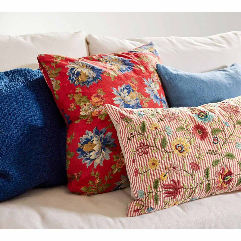 Pottery Barn Textured Solid Slub Cushion Cover 51cm Cobalt image number 2