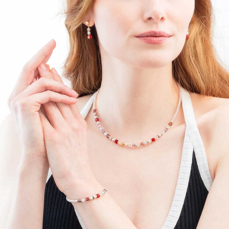 Coeur de Lion Romactic Pink Rock Crystal & Rose Quartz Necklace image number 1