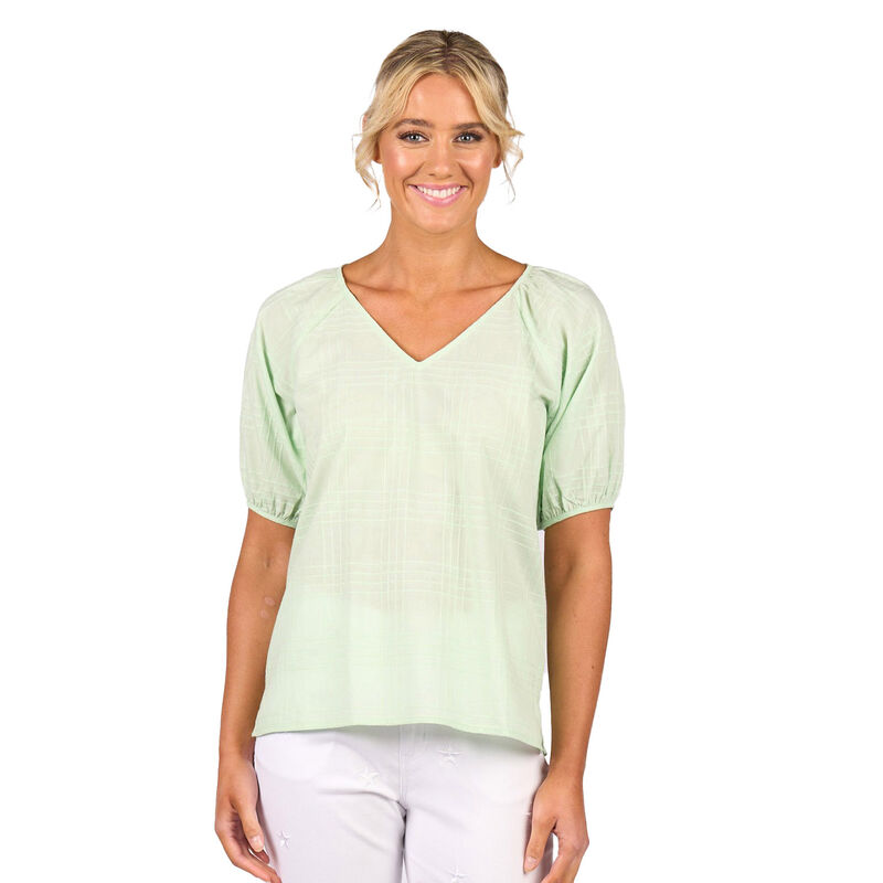 Vassalli Plain V Neck Top With Floaty Sleeve image number 0