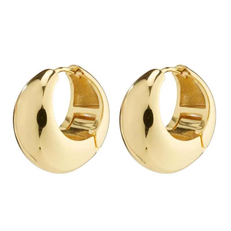 Pilgrim Ioanna Recycled Chunky Hoops - Gold Plated image number 0