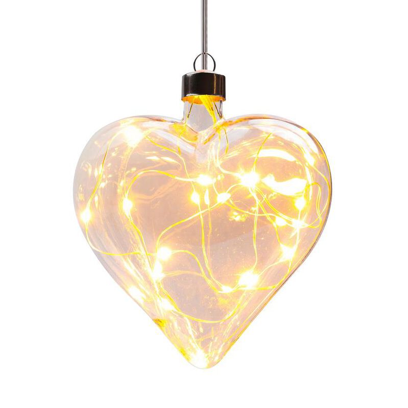 Stellar Haus Champagne Tint Heart Hanging Glass Light 12cm image number 0