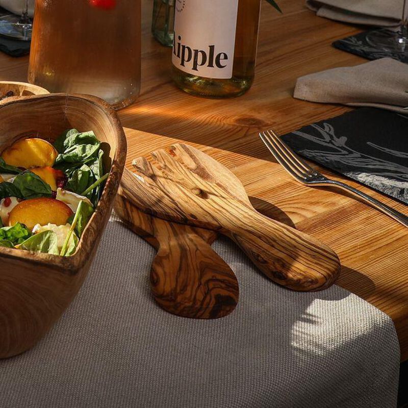 Selbrae House Olive Wood Salad Hands Set image number 1
