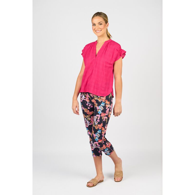 Vassalli Drop Shoulder Top With Shirring Detail image number 3