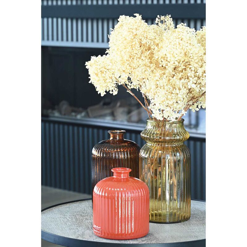 Quita Waisted Fluted Bottle 28cm - Ochre image number 1