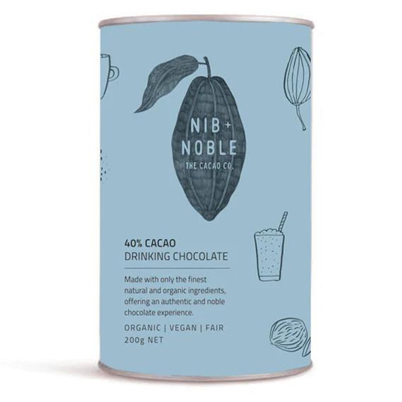 Nib & Noble 40% Cacao Organic Drinking Chocolate 200g image number 0