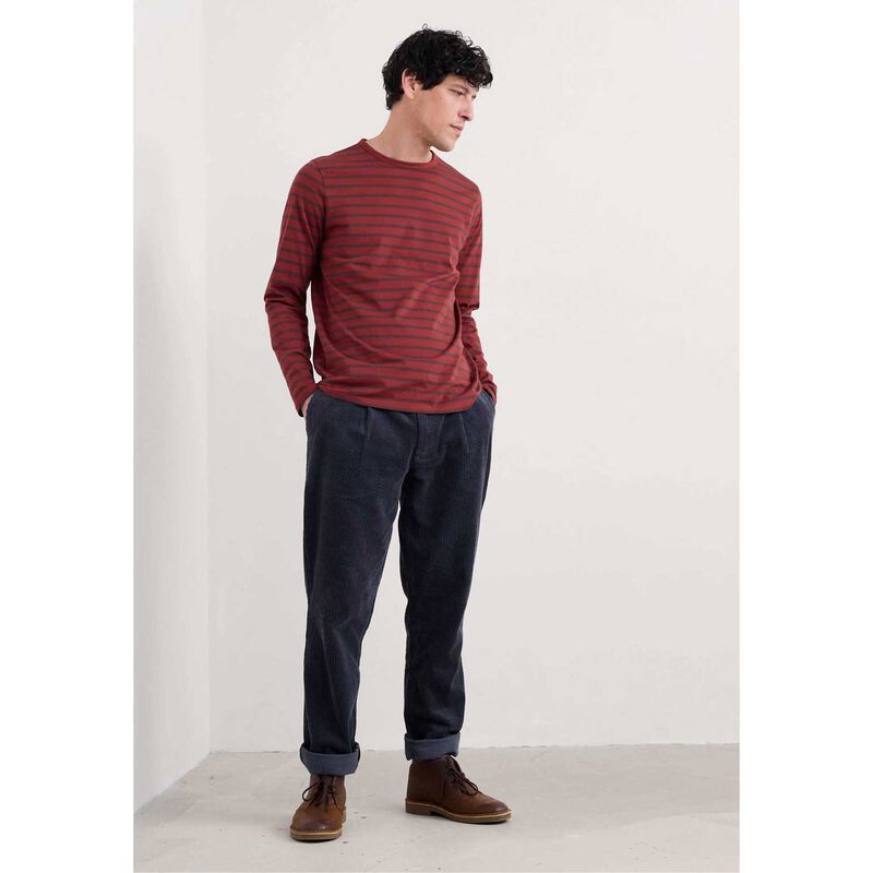 Seasalt Cornwall Sailor Shirt Breton Seedbed Conker image number 2