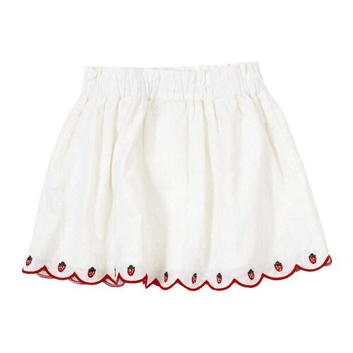 Goldie + Ace Scallop Hem Strawberry Skirt 3-5Y