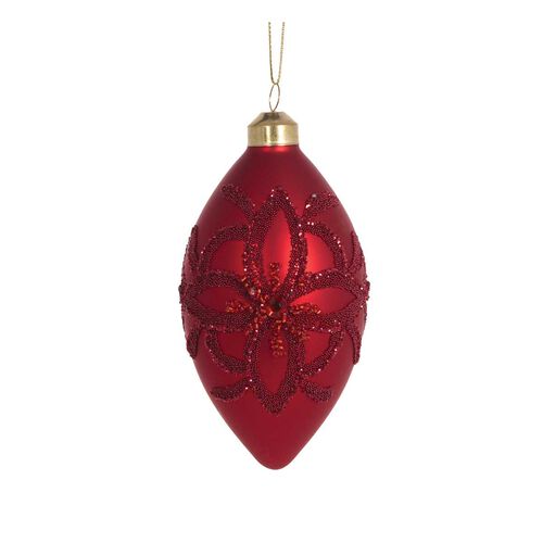 Holly & Ivy Red Embellished Bead Drop Bauble