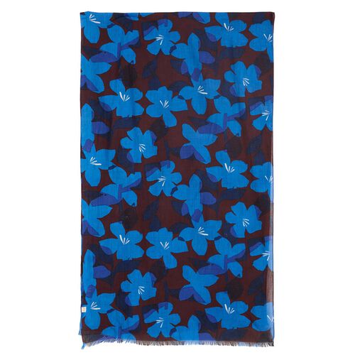 Seasalt Cornwall May Garland Scarf Macro Flower Cocoa