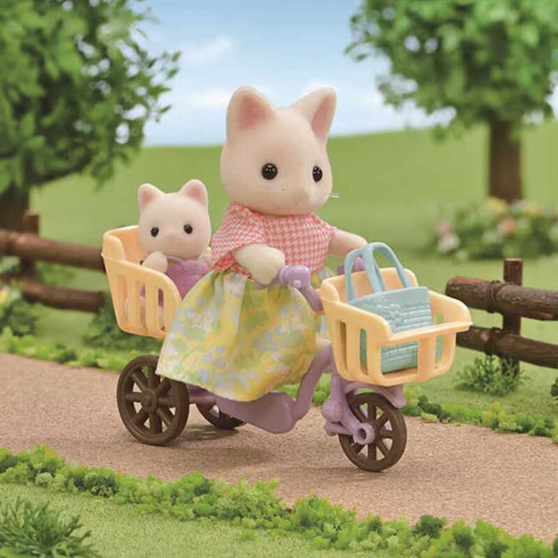 Sylvanian Families Floral Cat Mother's Bicycle Ride image number 1