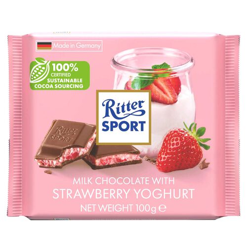 Ritter Sport Strawberry Yoghurt Chocolate Bar 100g