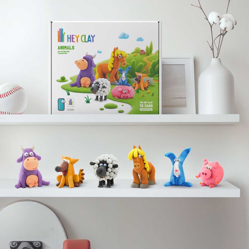 Hey Clay Animals - Piggy, Horse, Rabbit, 6 Cans image number 1