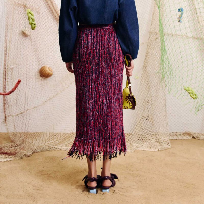 AL&Eacute;MAIS Nieve Sequin Knit Skirt image number 1